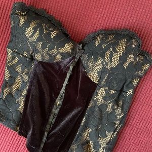 Corset style black tube top